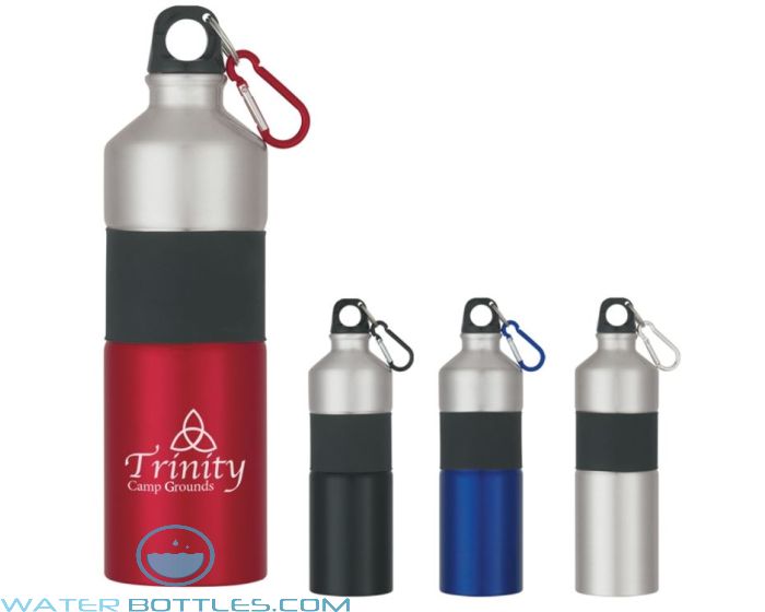Two-Tone Aluminum Bottles With Rubber Grip, 25 oz, Custom Water bottles, Custom Aluminum Water Bottles, Sports Bottles, Custom Bike Waterbottle